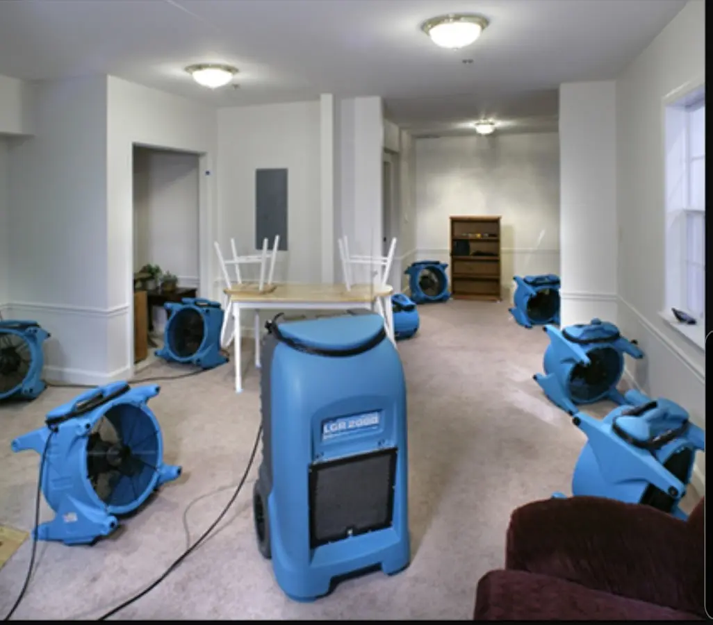 Air movers and dehumidifier setup for Water Extraction & Removal in Alafaya